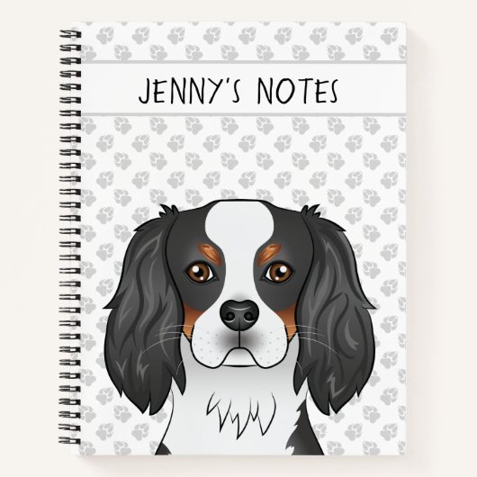 Driekleurige Cavalier King Charles Spaniel Kop & T Notitieboek (Voorkant)