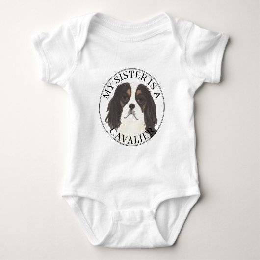 Driekleurige Cavalier King Charles Spaniel Oudere  Romper (Voorkant)