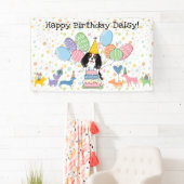 Driekleurige Cavalier King Charles Spaniel Verjaar Spandoek (Insitu)