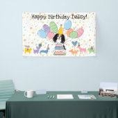 Driekleurige Cavalier King Charles Spaniel Verjaar Spandoek (Beurs)