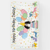 Driekleurige Cavalier King Charles Spaniel Verjaar Spandoek (Verticaal)