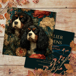 Driekleurige Cavalier King Charles Spaniels CKCS H Vierkante Visitekaartje