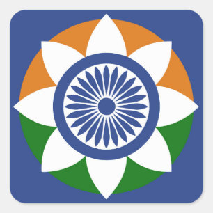 driekleurige chakra vierkante sticker