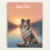 Driekleurige Collie bij het meer Planner (Voorkant)