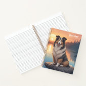 Driekleurige Collie bij meer Notitieboek (Binnen)