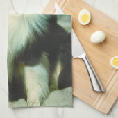 Driekleurige Collie Dog Kitchen Towel Theedoek (Quarter Fold)