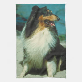 Driekleurige Collie Dog Kitchen Towel Theedoek