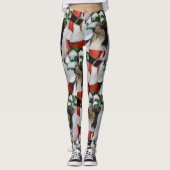 Driekleurige Collie Kerstmis Leggings (Voorkant)