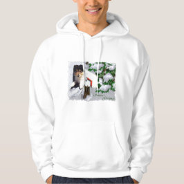 Driekleurige Collie Puppy kerstcadeaus Hoodie