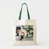 Driekleurige Collie Puppy kerstcadeaus Tote Bag (Voorkant)