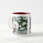 Driekleurige Collie Puppy kerstcadeaus Tweekleurige Koffiemok (Voorkant links)