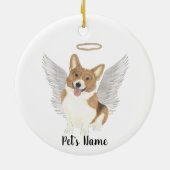 Driekleurige Corgi-herdenkingspilaarkaars Keramisch Ornament (Achterkant)