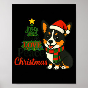 Driekleurige Corgi Kostuum Pjs Vreugde Hoop Liefde Poster