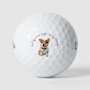 Driekleurige Corgi 'Staart Omhoog, Hoofd Recht, St Golfballen