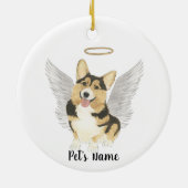 Driekleurige Corgi Sympathie Herdenking Keramisch Ornament (Achterkant)