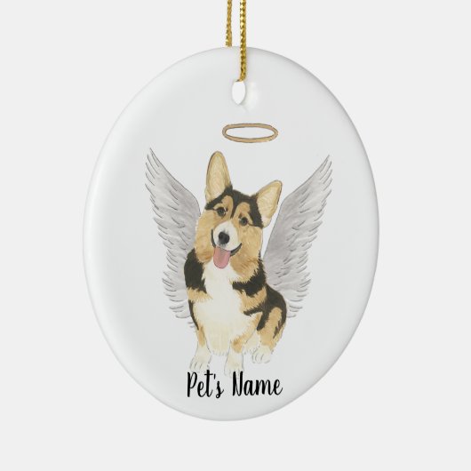 Driekleurige Corgi Sympathie Herdenkingspilaar Kaa Keramisch Ornament (Rechts)