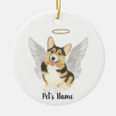 Driekleurige Corgi Sympathie Herdenkingspilaar Kaa Keramisch Ornament (Voorkant)