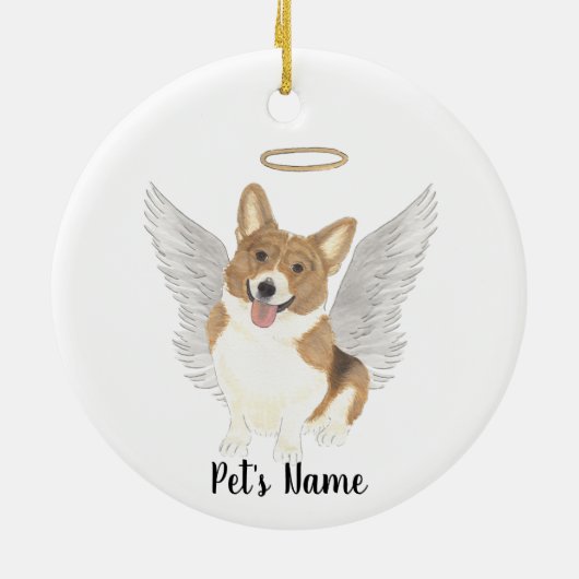 Driekleurige Corgi Sympathie Herdenkingspilaar Kaa Keramisch Ornament (Achterkant)
