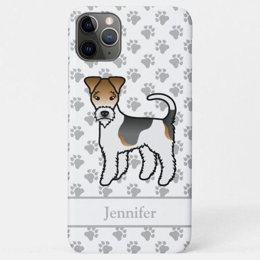 Driekleurige Draad Fox Terrier Schattige Cartoon H Case-Mate iPhone Case (Achterkant)