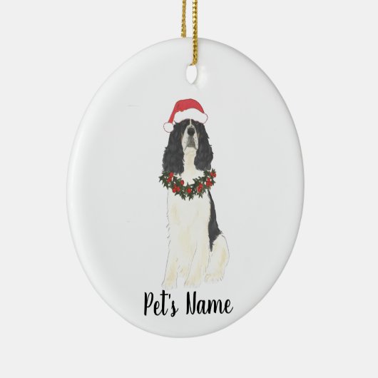 Driekleurige Engelse Springer Spaniel Kerst Keramisch Ornament (Rechts)