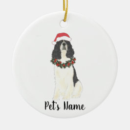 Driekleurige Engelse Springer Spaniel Kerst Keramisch Ornament