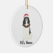 Driekleurige English Springer Spaniel Kerstmis Keramisch Ornament (Rechts)