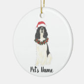 Driekleurige English Springer Spaniel Kerstmis Keramisch Ornament (Links)