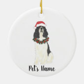 Driekleurige English Springer Spaniel Kerstmis Keramisch Ornament (Achterkant)