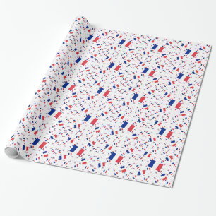Driekleurige Franse vlag in meerdere lagen scheef Cadeaupapier