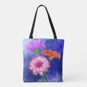 Driekleurige Gerberas-Canvas tas (Achterkant)