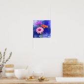 Driekleurige Gerbera's Poster Schilderij (Keuken)