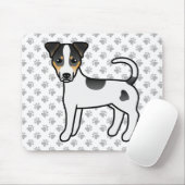 Driekleurige gladharige Parson Russell Terrier hon Muismat (Met muis)