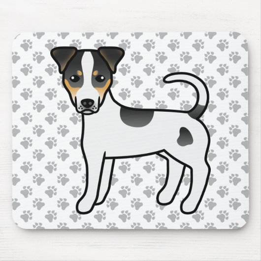 Driekleurige gladharige Parson Russell Terrier hon Muismat (Voorkant)