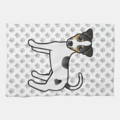 Driekleurige gladharige Parson Russell Terrier hon Theedoek (Horizontaal)