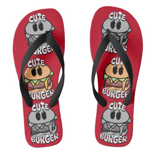  driekleurige hamburger Gang Teenslippers (Voetbed)