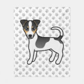 Driekleurige Jack Russell Terrier Hond met Gladde  Fleece Deken (Voorkant)