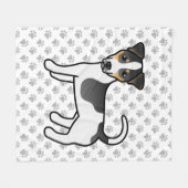 Driekleurige Jack Russell Terrier Hond met Gladde  Fleece Deken (Voorkant (Horizontaal))