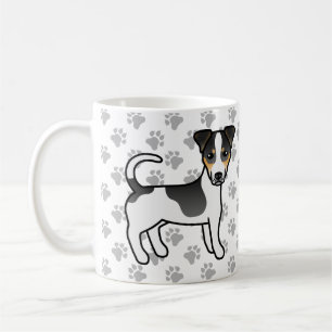 Driekleurige Jack Russell Terrier Hond met Gladde Koffiemok