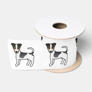 Driekleurige Jack Russell Terrier Hond met Gladde Satijnen Lint