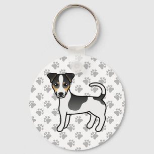 Driekleurige Jack Russell Terrier-hond met gladde Sleutelhanger