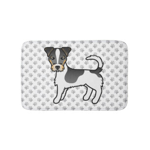 Driekleurige Jack Russell Terrier-hond met ruwe va Badmat