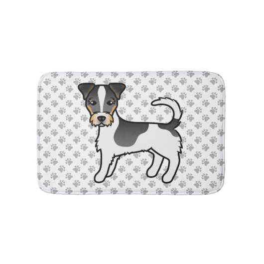 Driekleurige Jack Russell Terrier-hond met ruwe va Badmat (Voorkant)