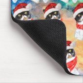 Driekleurige kat grappige kerstvakantie muismat (Hoek)