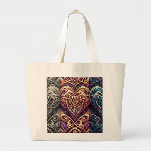Driekleurige Keltische harten Grote Tote Bag (Voorkant)