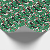 Driekleurige kerstomslag van Corgi Cadeaupapier (Hoek)