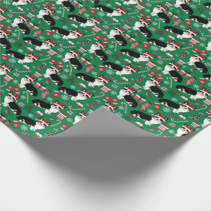 Driekleurige kerstomslag van Corgi Cadeaupapier