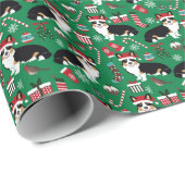 Driekleurige kerstomslag van Corgi Cadeaupapier (Rol Hoek)