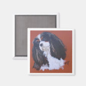 Driekleurige King Charles Cavalier Magnet (Voorkant / Achterkant)