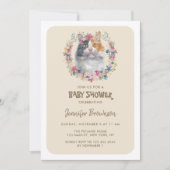 Driekleurige Lapjeskat Baby Shower Kaart (Voorkant)