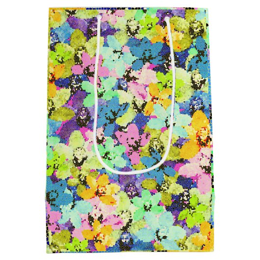 Driekleurige mozaïekorchideeën,  medium cadeauzakje (Achterkant)